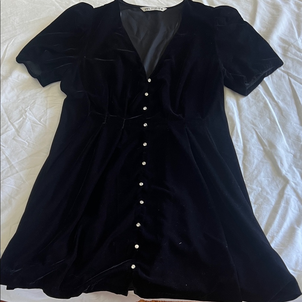 ZARA Elegant Black Velvet Dress